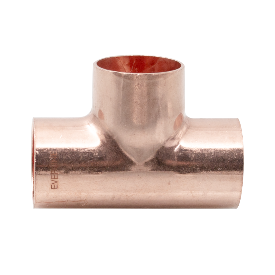 Forrasztható réz T-idom 22